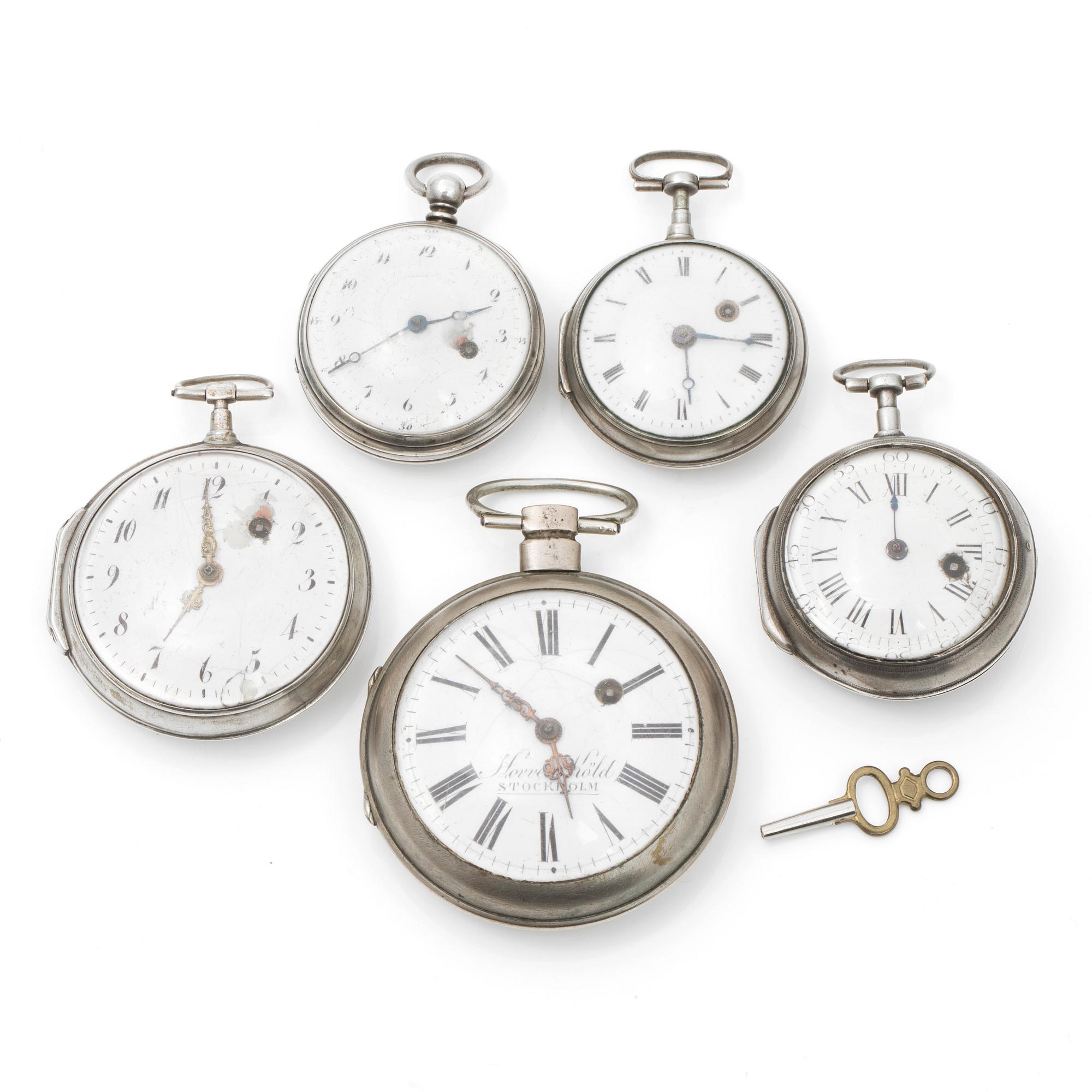 FICKUR, 5 st, spindelgång, silver.