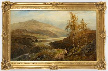 Unknown artist, England, 19th century. Landscape with figures.