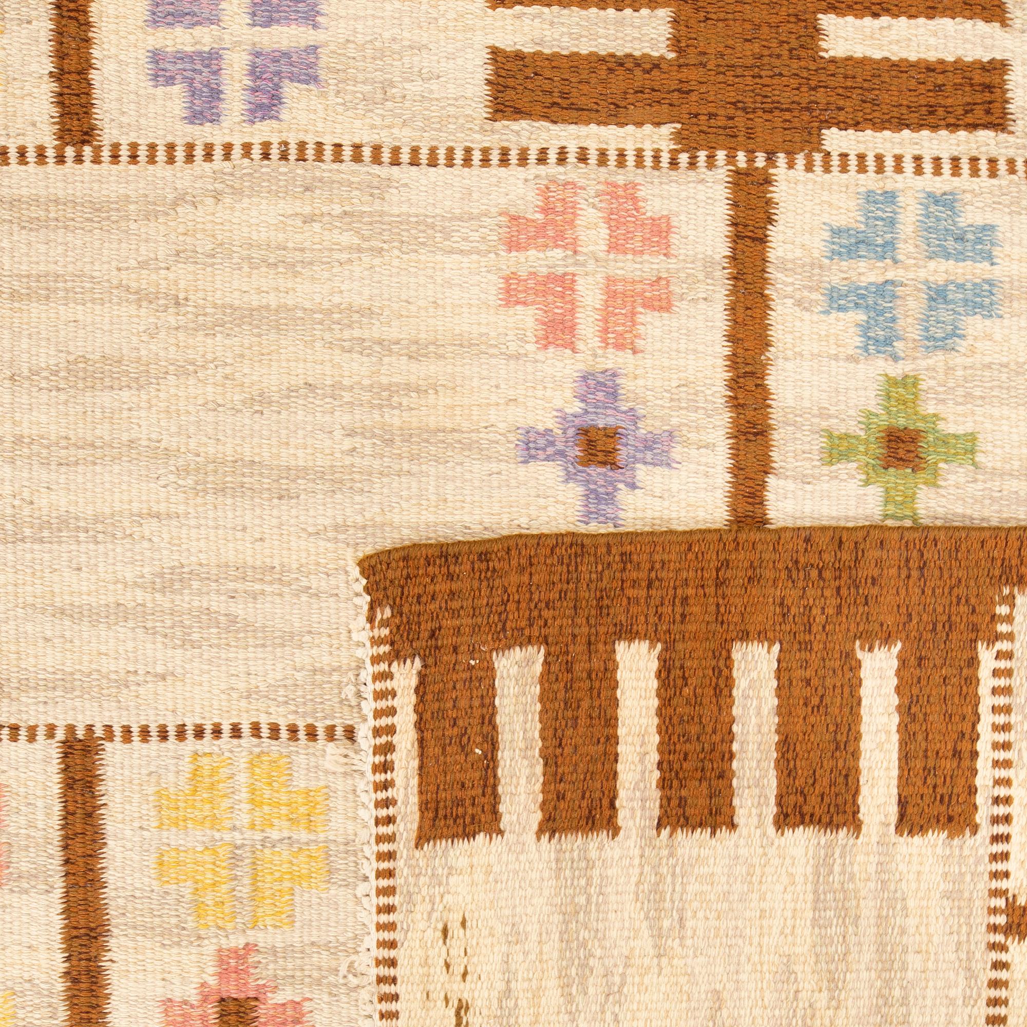 Alice Wallebäck matta rölakan signerad ca 198x140 cm.