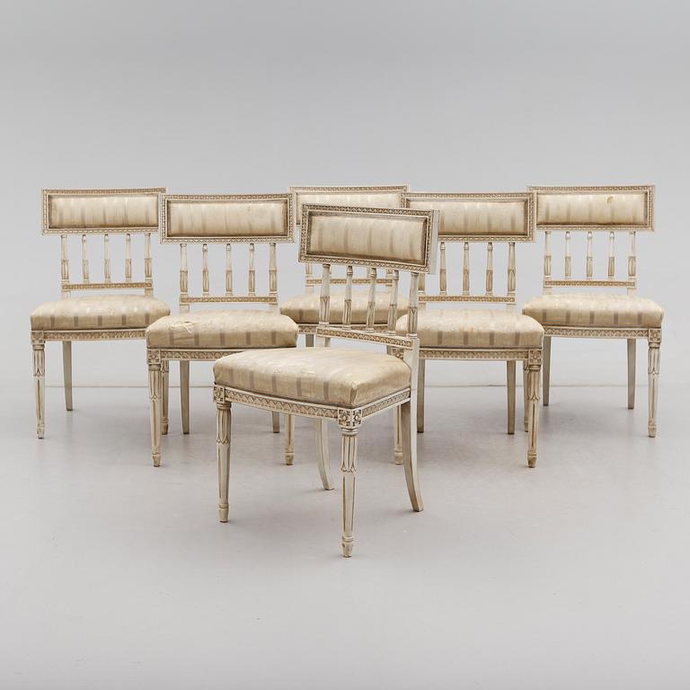 STOLAR, 6 st, gustaviansk stil, 1900-talets.