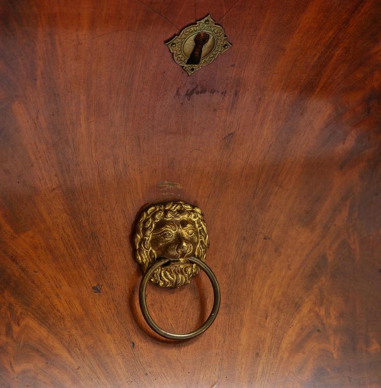 A Swedish Empire mahogany bibliothèque, ca 1830.