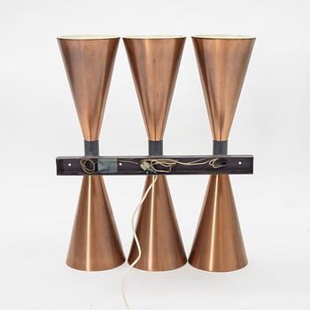 Hans-Agne Jakobsson, a copper wall lamp, Markaryd, Sweden, second half of the 20th century.