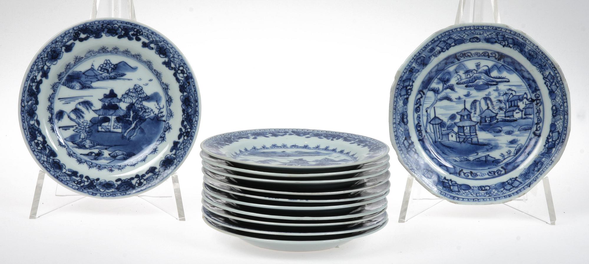 ASSIETTER, 25 st, porslin, Kina, 1700-tal.