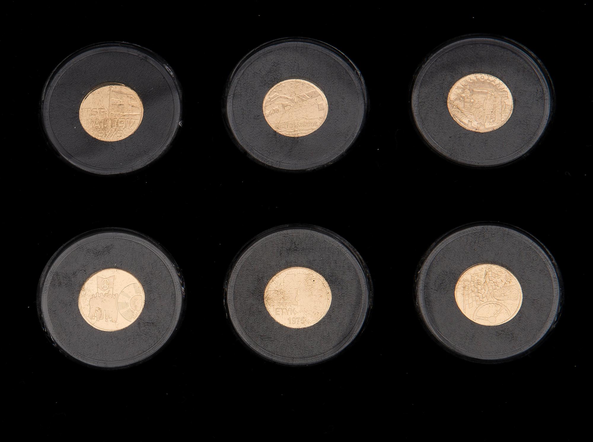 A 1900-2000s Finnish coin collection, partly gold.