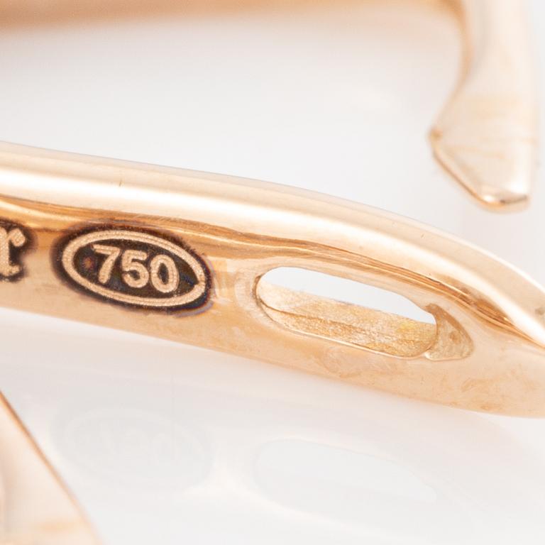 Örhängen, 18K guld med odlade sötvattenspärlor och briljantslipade diamanter.