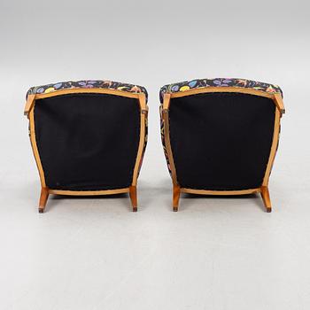 Josef Frank, karmstolar, ett par, modell 969, Firma Svenskt Tenn.