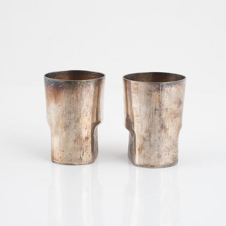 Karlheinz Sauer, bägare, ett par, silver, Västerås 1974.