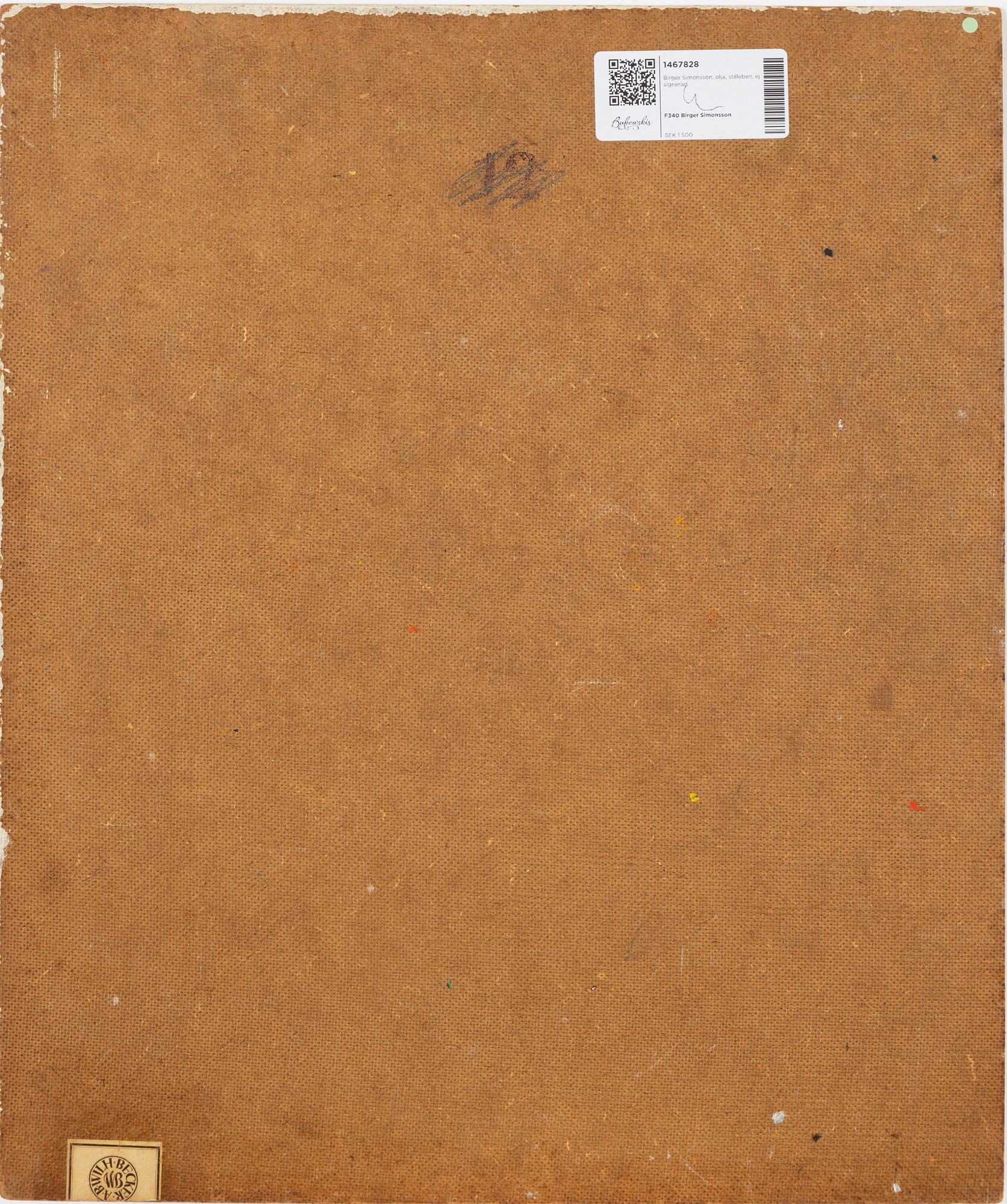 Birger Simonsson, oil on panel, unsigned.