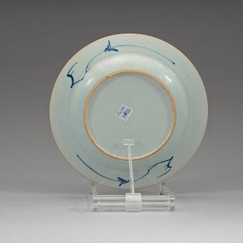 A set of eight blue and white dinner plates, Qing dynasty, Qianlong (1736-95).