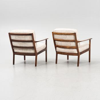 A pair of rosewood armchairs, Bröderna Andersson, 1950's/60's.