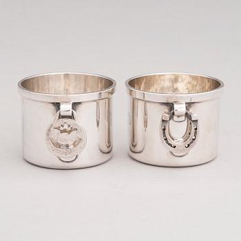 BERTEL GARDBERG, two sterling silver beakers, maker's mark BRG, Ekenäs, Finland 1975.