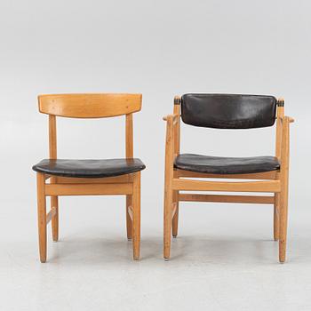 Børge Mogensen, an armchair and chair, Carl Andersson & Söner, second half of the 20th century.