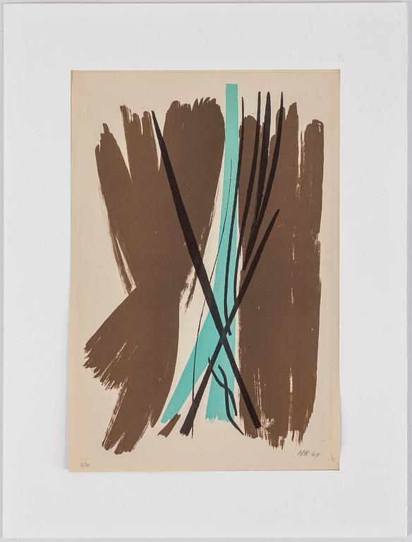 HANS HARTUNG, färglitografi, 1949, signerad med blyerts och numrerad 41/100.