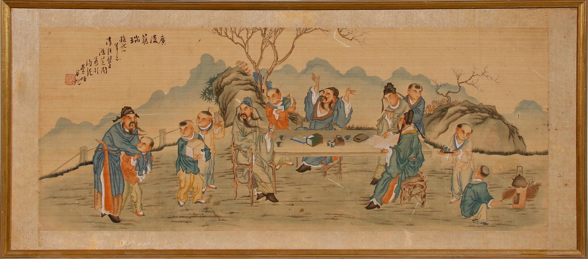 SIDENMÅLNING, Kina, 1800/1900-tal.