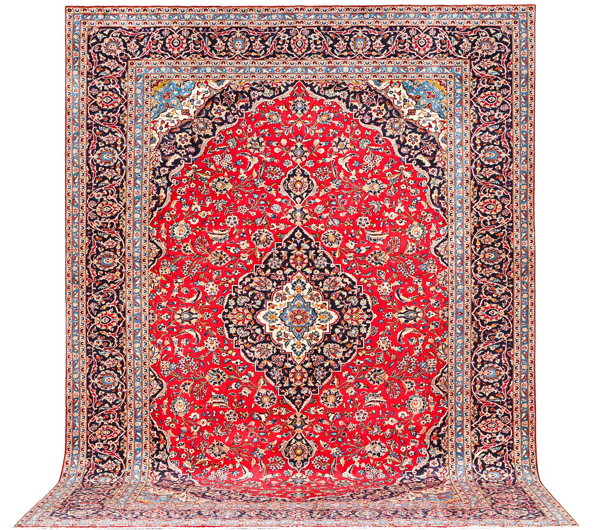 A Kashan carpet, c. 412 x 300 cm.