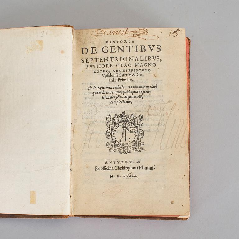 OLAUS MAGNUS (1490-1557). Historia de Gentibus Septentrionalibus. Christopher Plantin, Antwerpen 1558.
