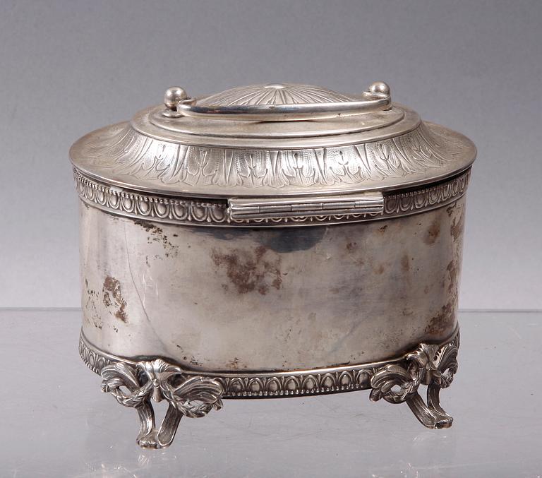 SOCKERSKRIN, silver, gustaviansk stil, Möllenborg 1918.