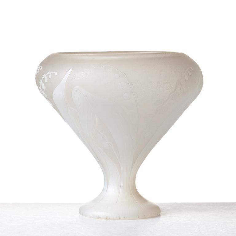 Karl Lindeberg, an Art Nouveau cameo glass vase by Kosta, Sweden.