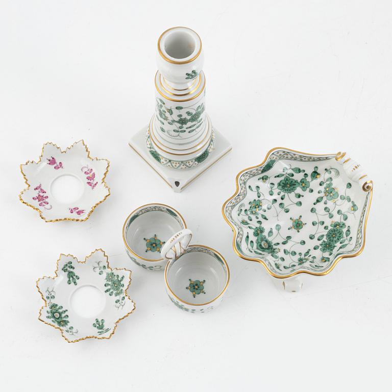 A 69-piece porcelain dinner service,  "Indische Malerei Grün", Meissen, Germany.