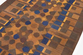 Margareta Grandin-Nettles, a flat weave 'Smaragd' carpet, c. 302 x 203 cm, signed GLH MG.