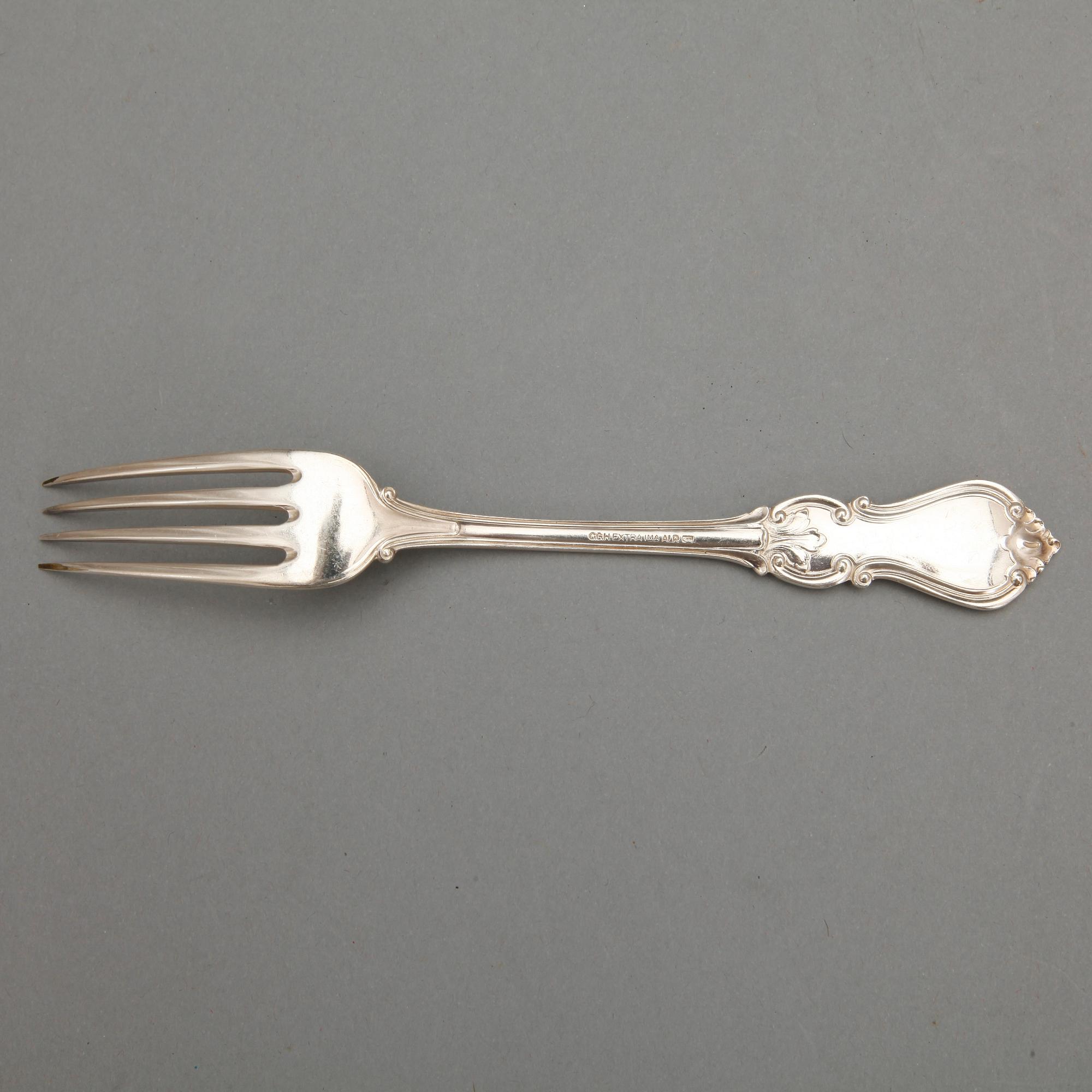 BESTICK, 38 delar, nysilver, "Olga", CG Hallberg, Stockholm.