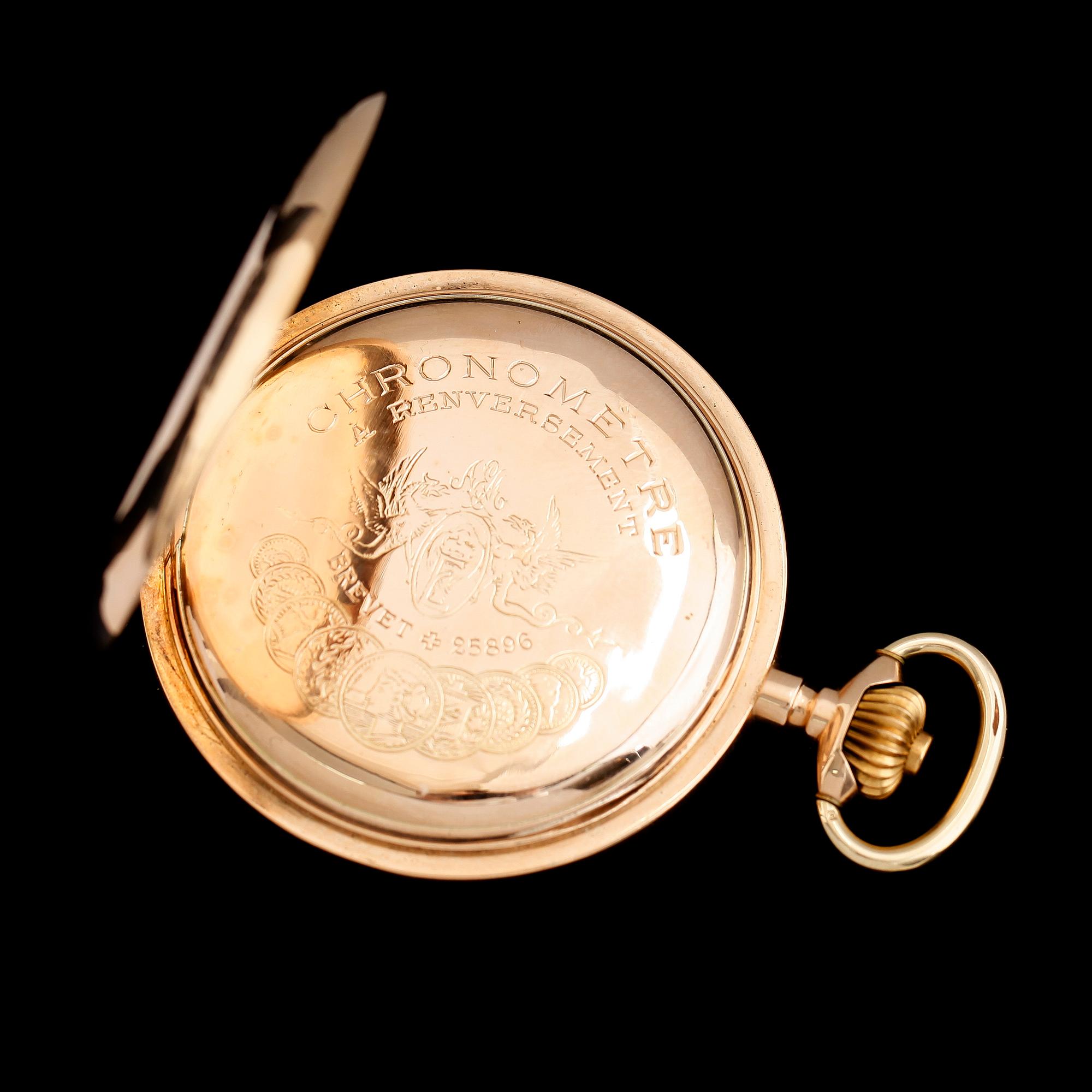 FICKUR, 14K guld, savonett, märkt Chronometre, 1900-talets första hälft.