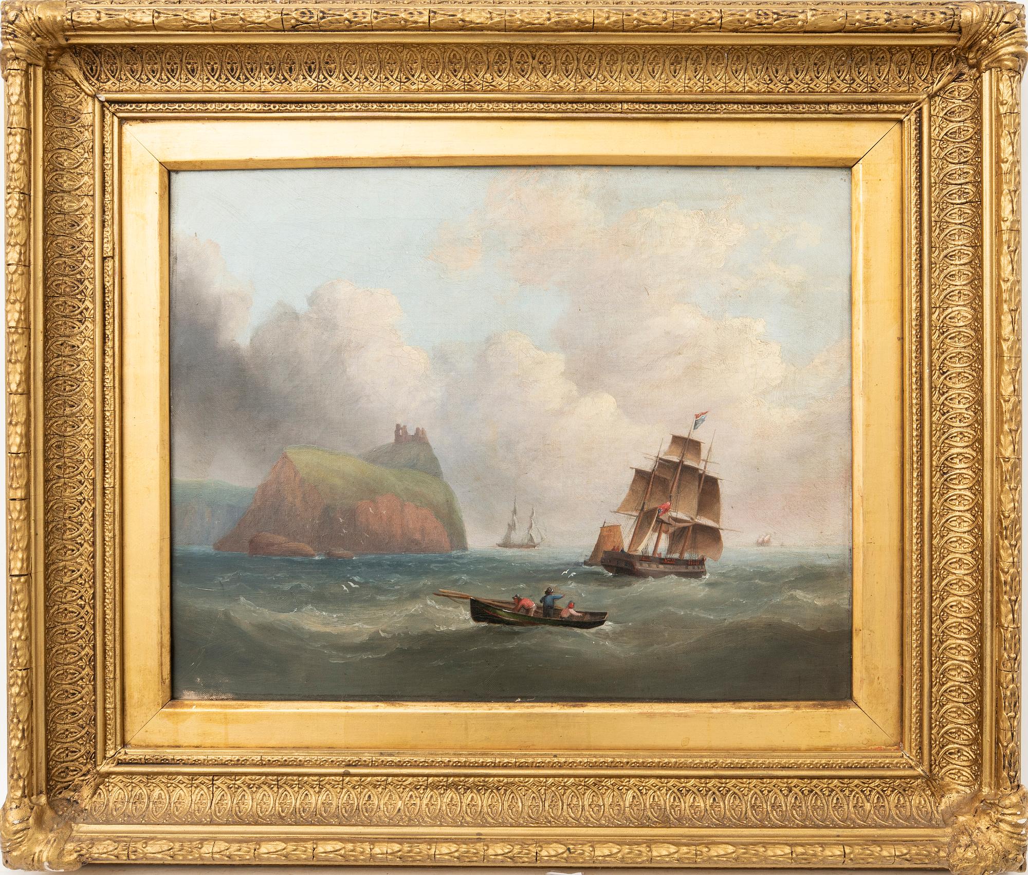 Unknown artist, Lake scene, 19th century.