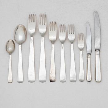 Bestickuppsättning, 86 delar, silver, stämplar K Anderson, Stockholm, bl a 1953.