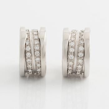 Bulgari, earrings, "B Zero1", white gold with brilliant-cut diamonds.