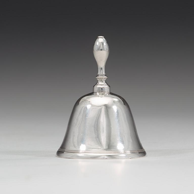 A Swedish 18th century silver table-bell, marks of Pehr Zethelius, Stockholm 1798.