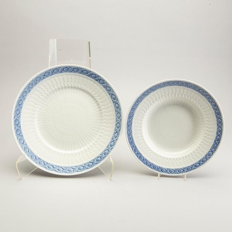 Arnold Krog servis 42 dlr "Blå vifte" Royal Copenhagen Danmark porslin 1900-talets andra hälft.
