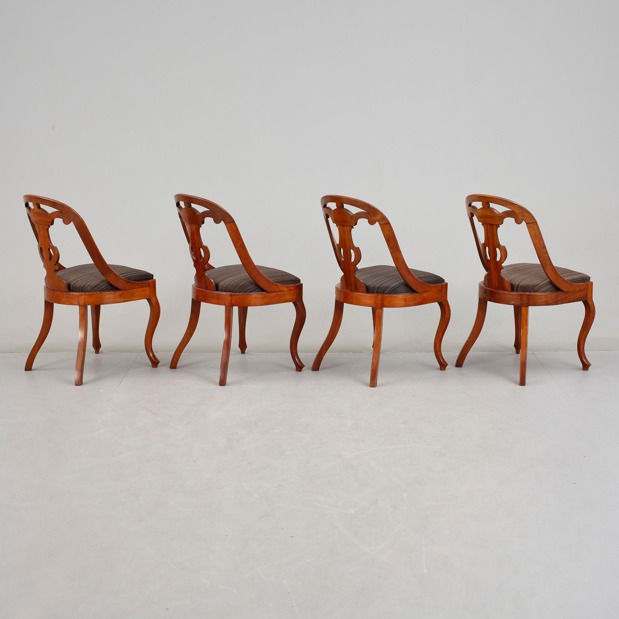 STOLAR, 4 st, så kallade göteborgsstolar, 1800-talets andra hälft.