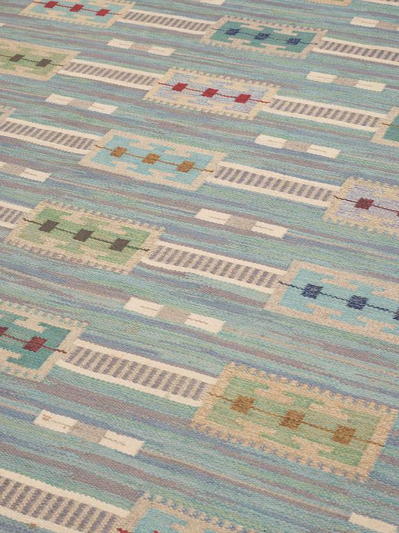 RUG. Flat weave. 219,5 x 176 cm. Sweden 1940's-50's.