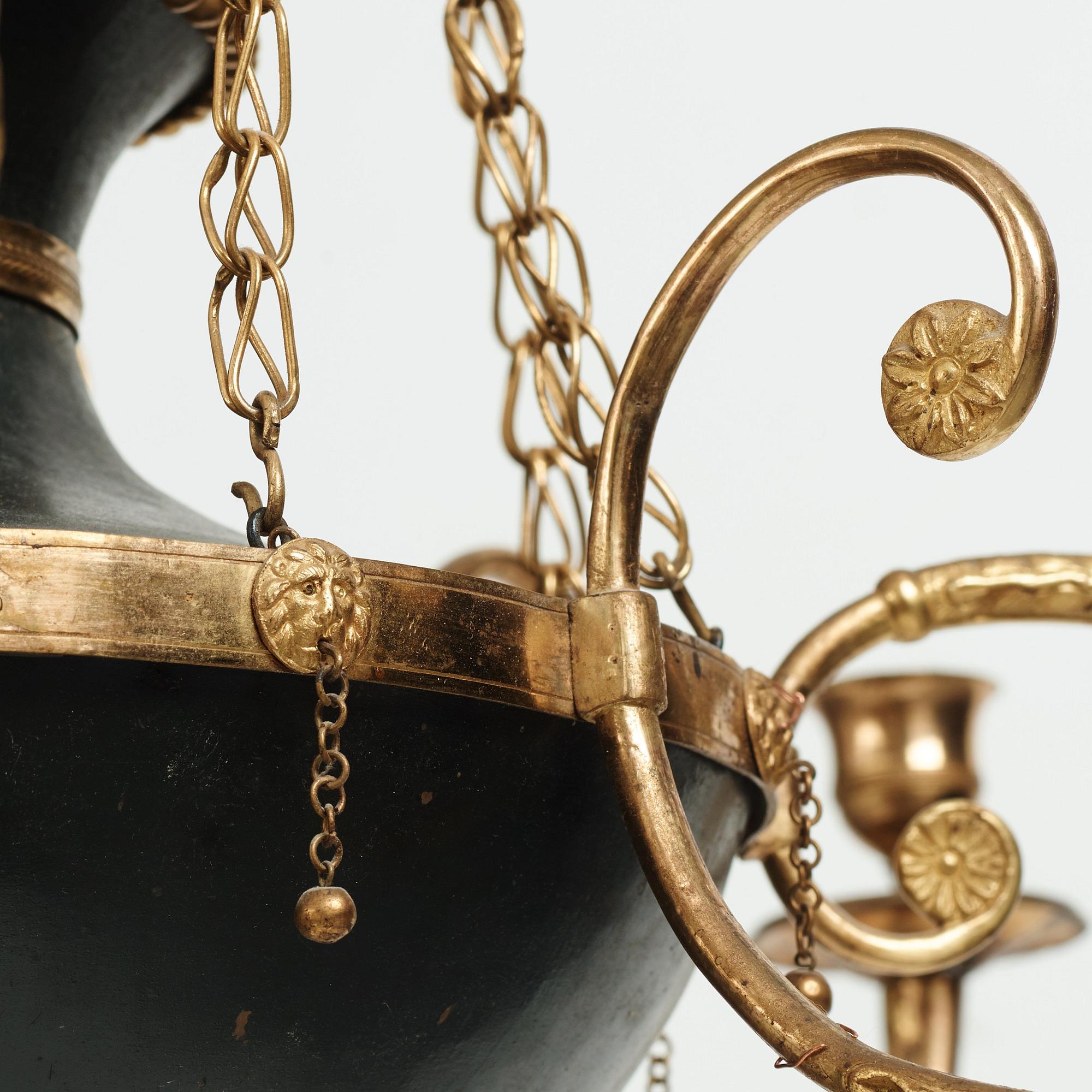 Ampel, för åtta ljus, ca år 1800, Sengustaviansk.