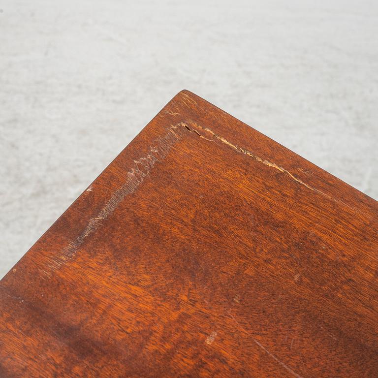 A late Gustavian mahogany card table, late 18th century.