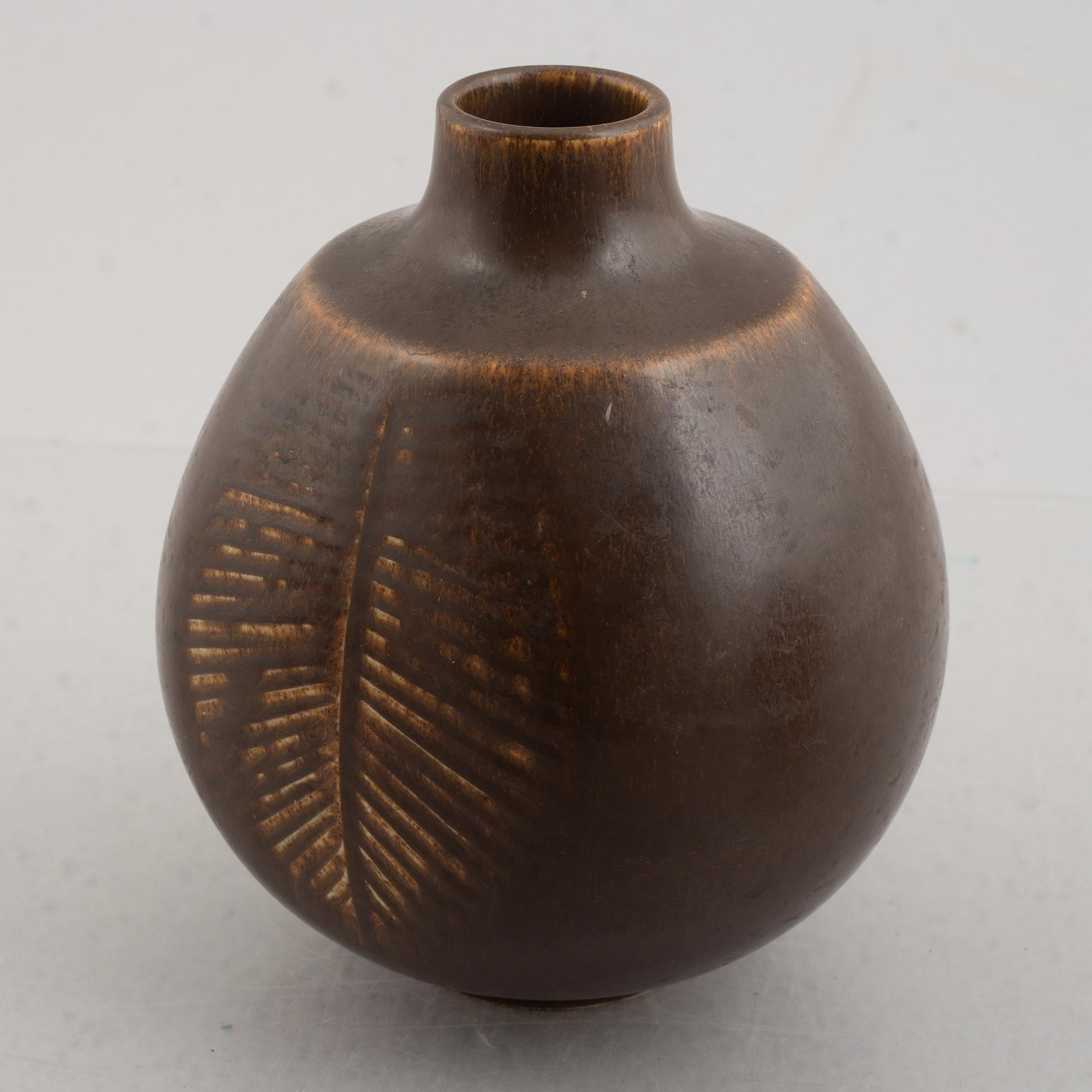 Eva Stæhr Nielsen & others, two stoneware vases and a teapot, Saxbo, Denmark, mid and first half of the 20th century.