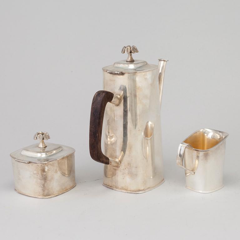 BARBRO LITTMARCK, kaffeservis, 3 delar, W.A. Bolin, silver, Stockholm, 1980.