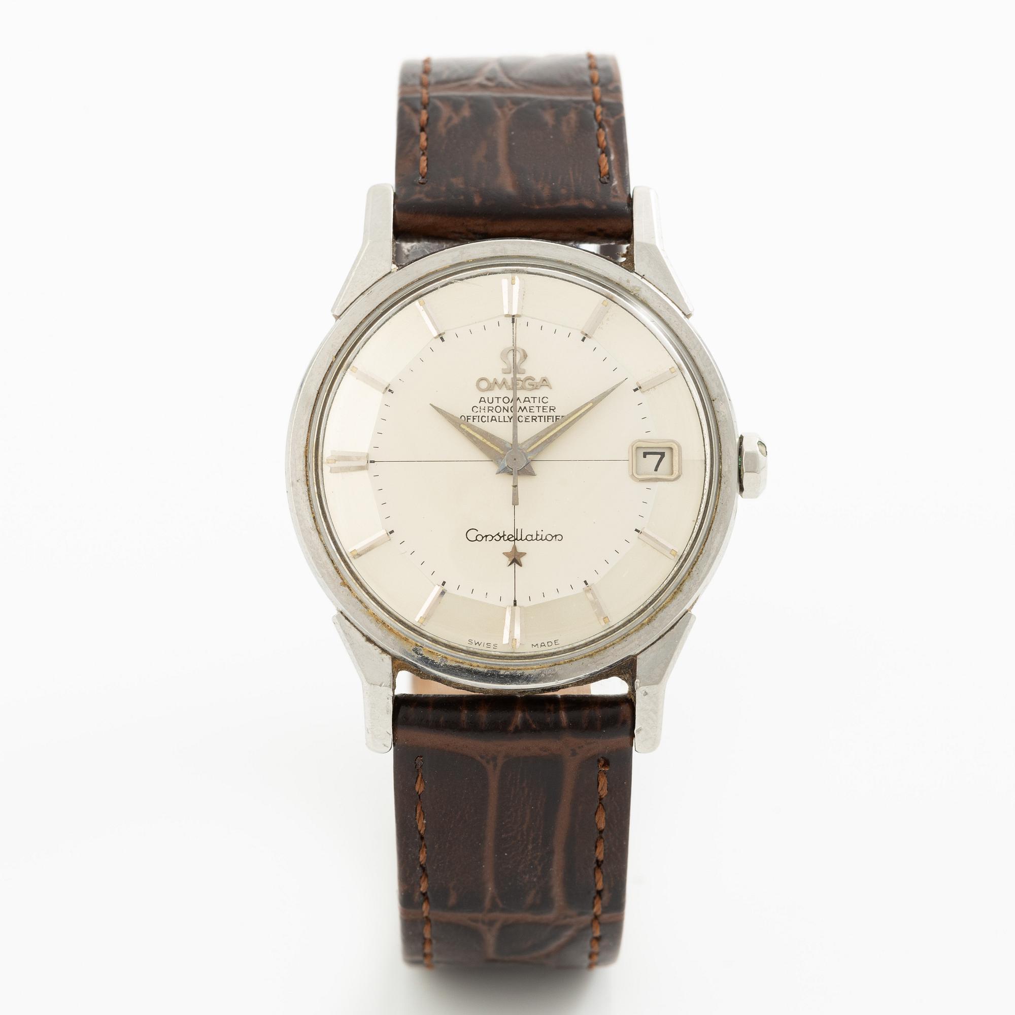 Omega, Constellation, Calendar, Chronometer, "Pie-Pan", armbandsur, 34 mm.
