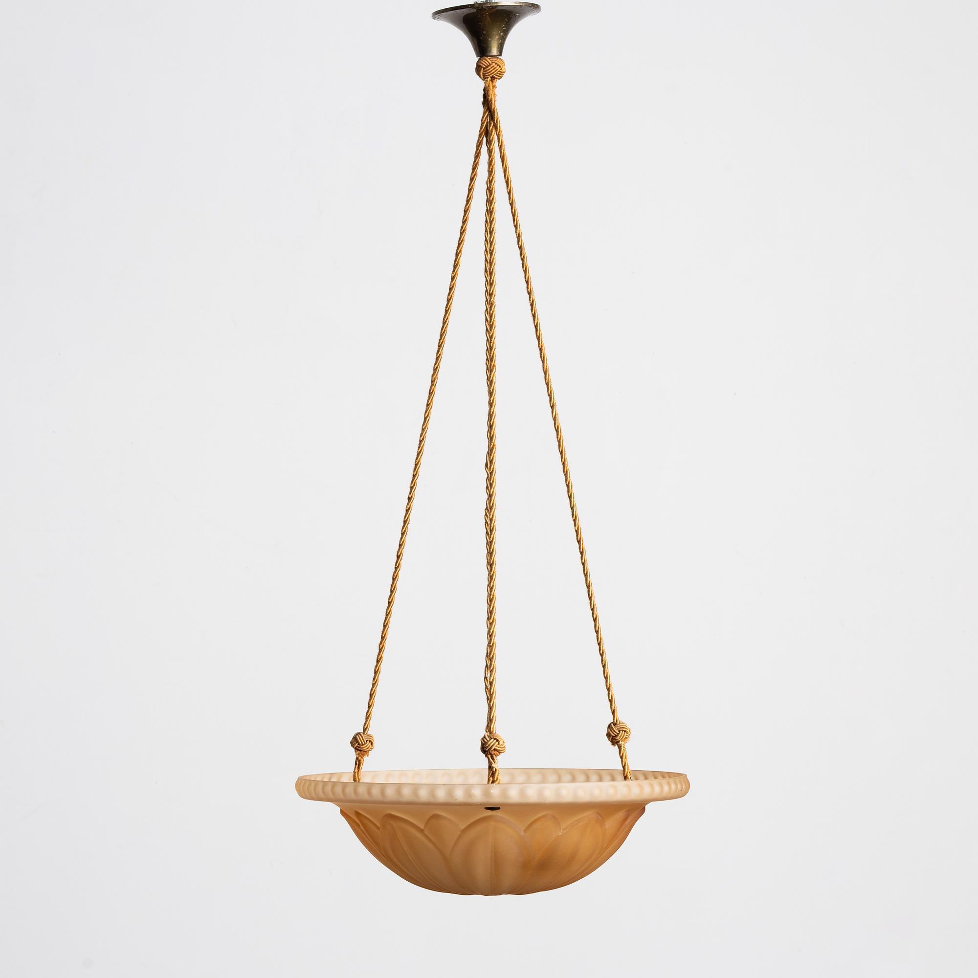 Harald Notini, taklampa, modell 10074, Arvid Böhlmarks Lampfabrik, Stockholm, 1930-tal.