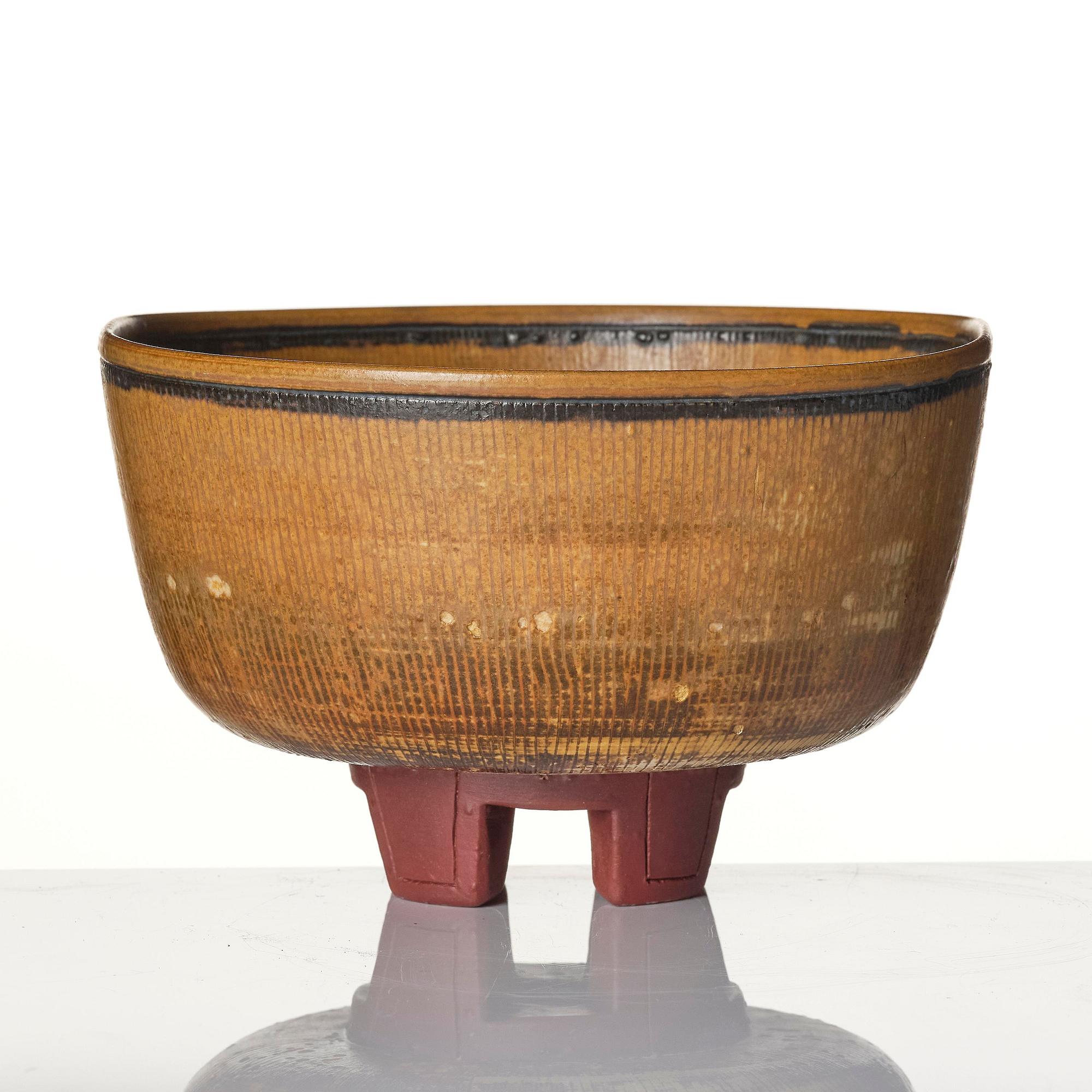 Wilhelm Kåge, skål, "Farsta", stengods, Gustavsbergs Studio, 1956.