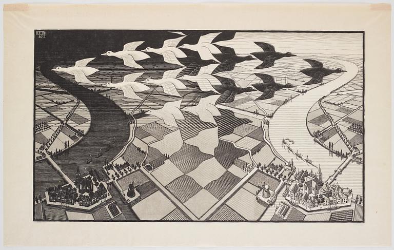 Maurits Cornelis Escher, "Day and Night" (Jour et Nuit).