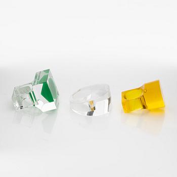 Siv Lagerström, three acrylic plastic rings, 1970s.