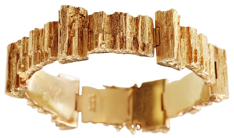 Björn Weckström, A Björn Weckström 18 k gold 'Morgam' Lapponia bracelet, Finland 1977.