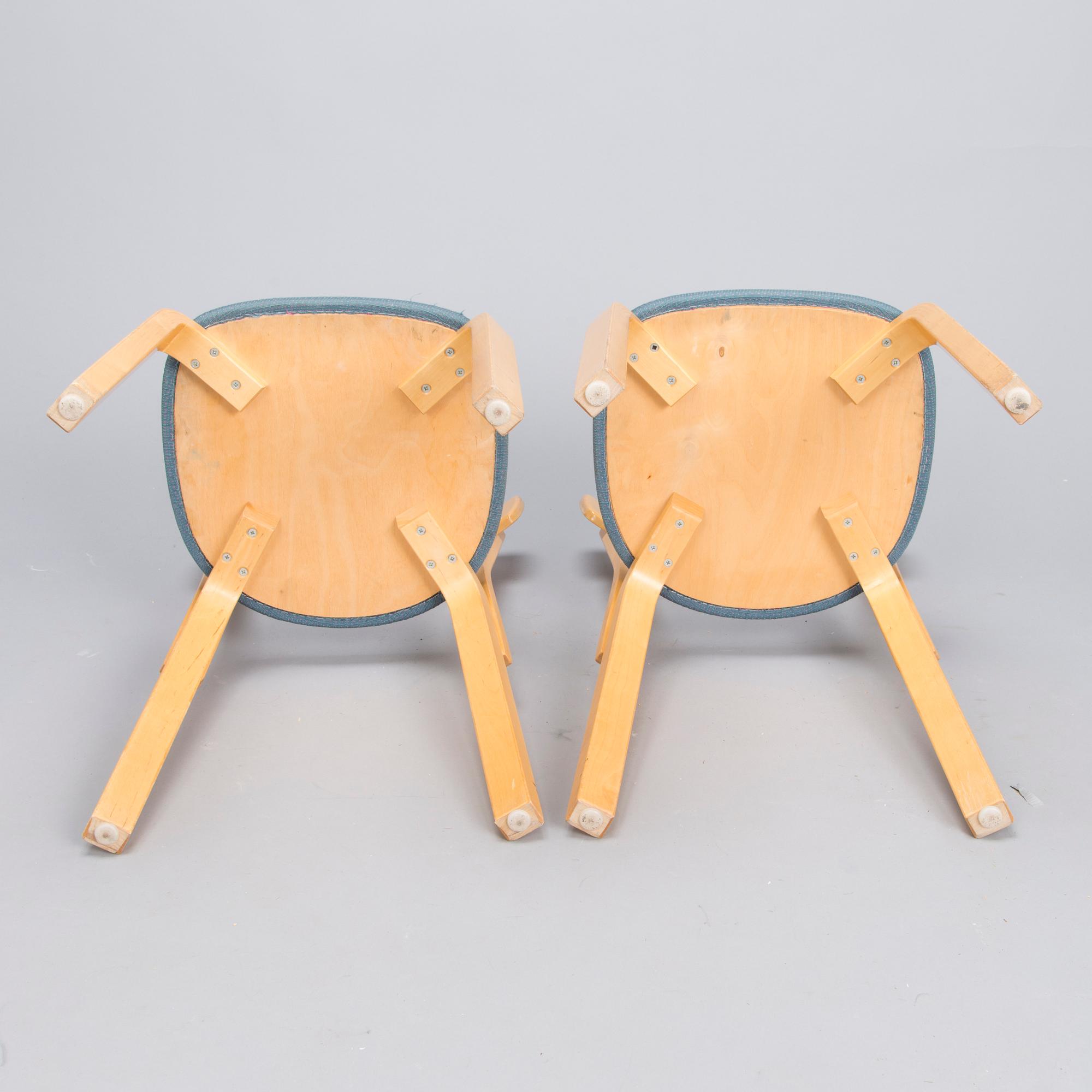 ALVAR AALTO, Two late 20th century  '69' Chairs for Artek,