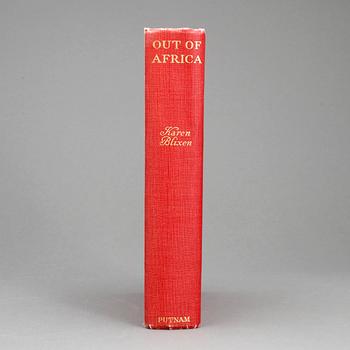 BOK, "Out of Africa", Karen Blixen, Putnam,  London, först utgiven 1937, denna utgåva senare.