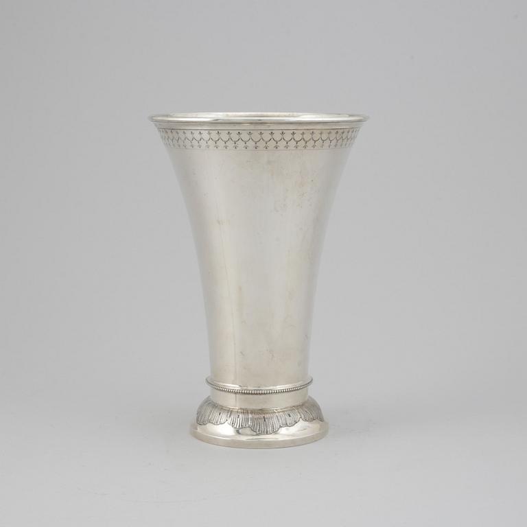 A swedish silver beaker, mark of K Andersson, Stockholm 1901.