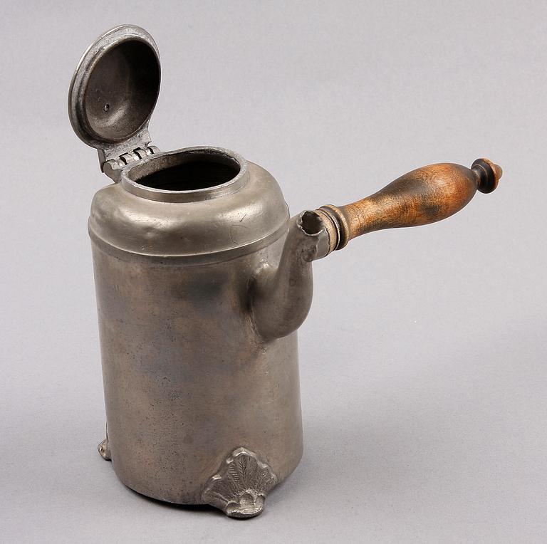 KAFFEKANNA, tenn, otydl stämplar Sverige, 1800-tal.
