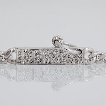 COLLIER, vitmetall samt strass, Christian Dior.