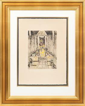 Marc Chagall, "Solomon on his throne", 56/100 from the suite "The Bible".