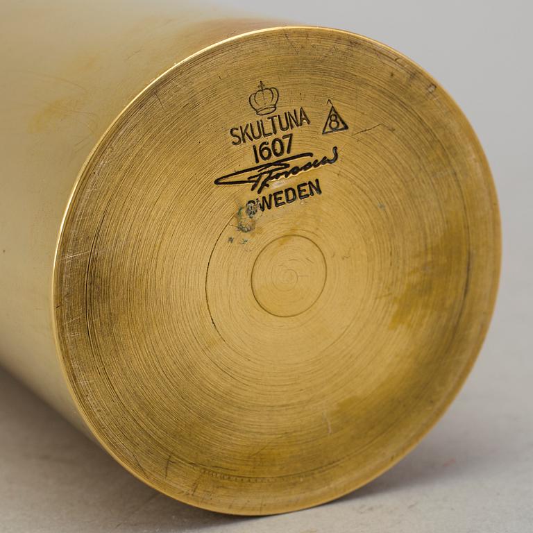A brass vase by Pierre Forsell for Skultuna.